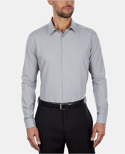 Men's Extra-Slim Fit 360º Contour Stretch Wrinkle-Free Solid Dress Shirt