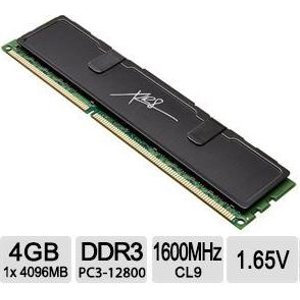4 GB PNY XLR8 240-Pin DDR3 1600 (PC3-12800)台式电脑内存模块(MD4096SD3-1600-X9) 