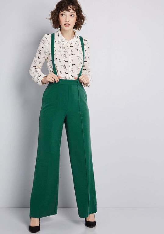 Hold in Suspends Wide-Leg Pants
