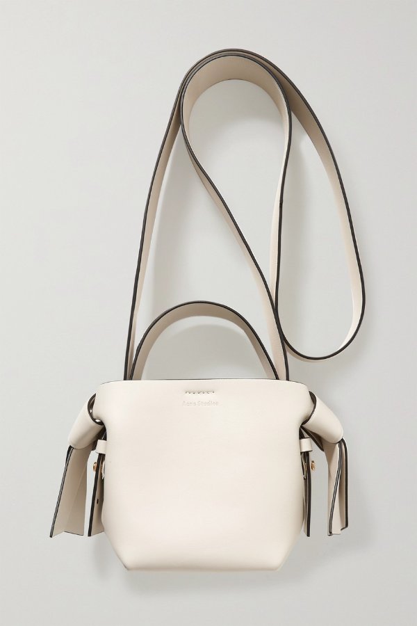 Micro knotted leather shoulder bag