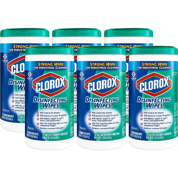 Clorox 消毒纸巾 75片 x 6罐 清洁杀菌必备