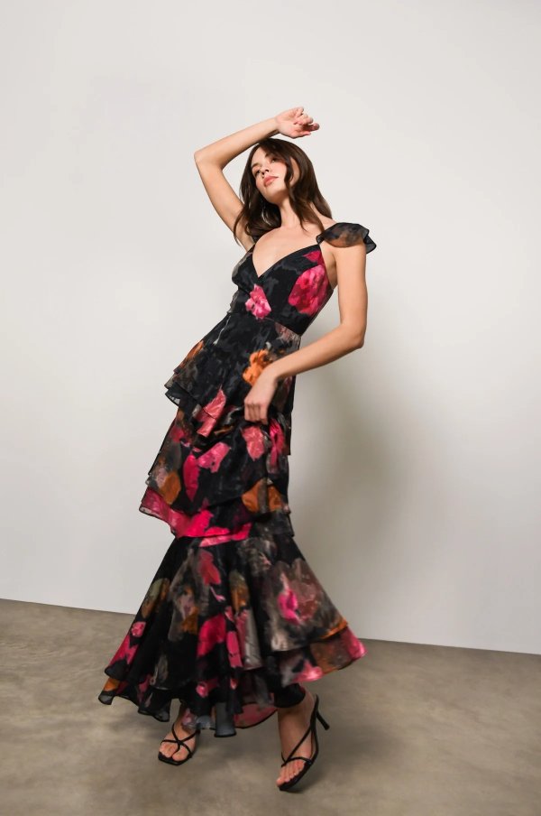 Miah Dress - Black Romantic Floral