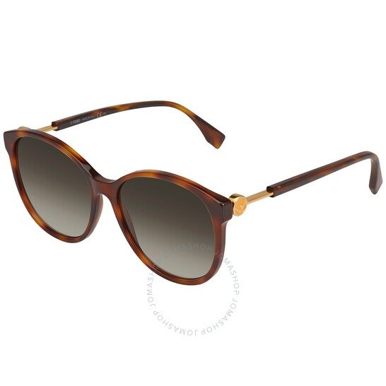 Brown Gradient Round Ladies Sunglasses FF 0412/S 0086/HA 58