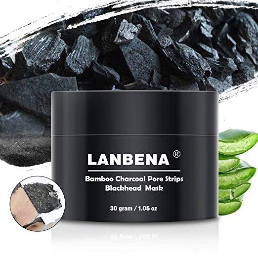 LANBENA Blackhead Remover, Charcoal Black Mask, Pore Strips Blackhead Mask for Face, Nose, Acne (1.05 Ounce) - Black