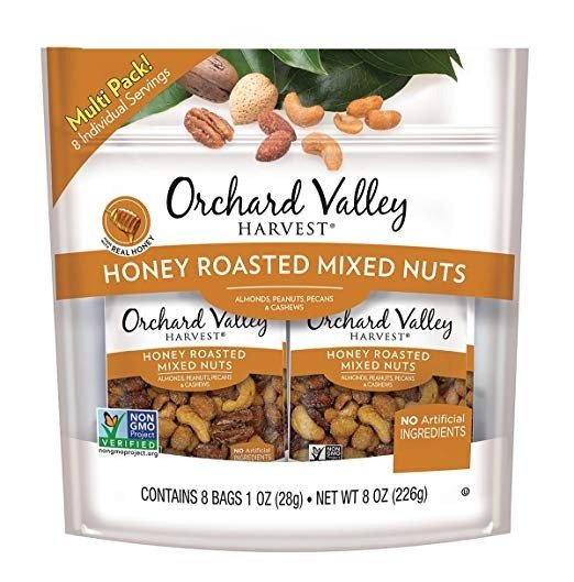Honey Roasted Mixed Nuts, Non-GMO, No Artificial Ingredients, 1 oz (Pack of 8)