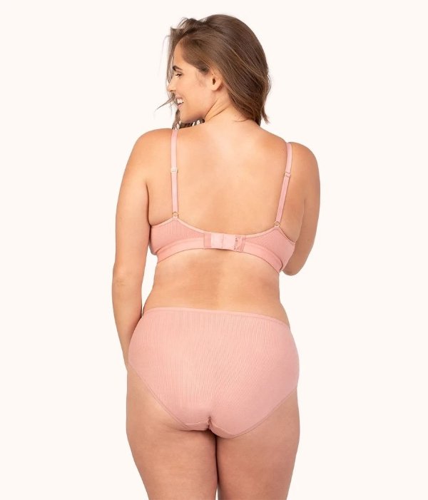 The Ribbed Brief: Shell Pink