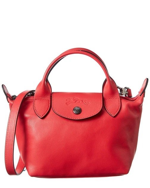 Le Pliage Cuir XS Leather Short Handle Tote