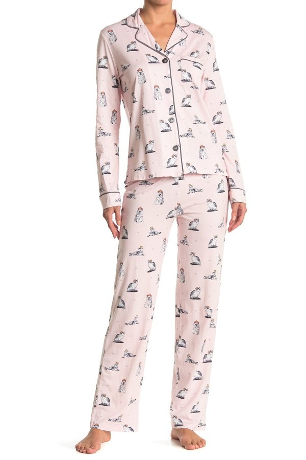 Printed Pajama 2-Piece Set