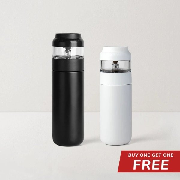 Buy 1 Get 1 Free - Buy One Tea Infuser Stainless Steel Insulated Tea Bottle 16.9 oz Get One 13.5 oz Free