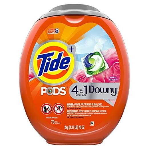 Pods with Downy, Liquid Laundry Detergent Pacs, April Fresh, 73 Count