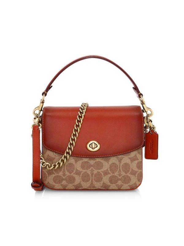 - Cassie Signature Coated Canvas & Leather Crossbody Bag