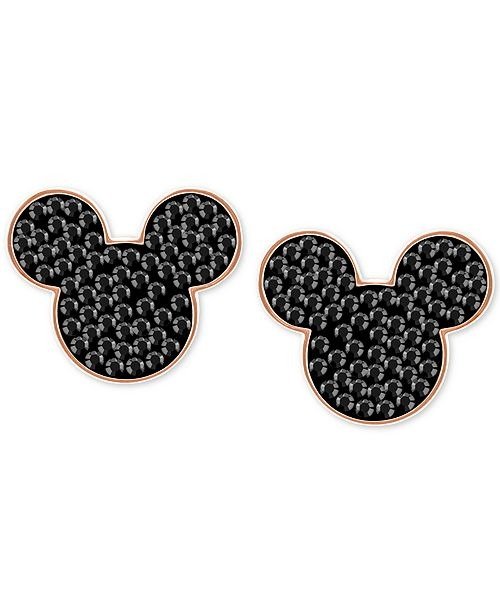 Rose Gold-Tone Crystal Mickey Mouse Stud Earrings