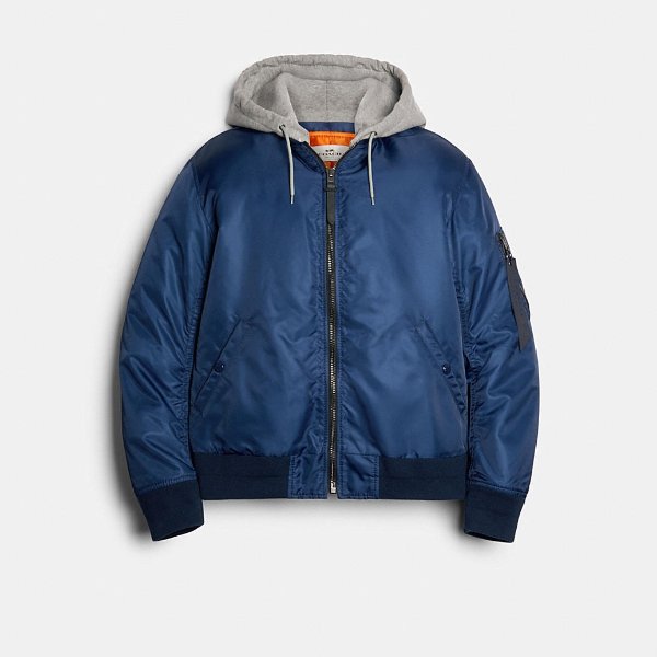 Nylon Hooded Ma-1 Jacket