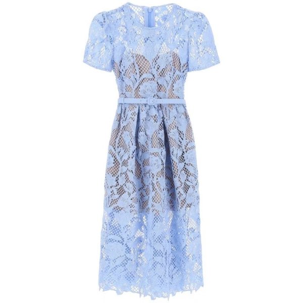 SELF PORTRAIT floral lace midi dress with eight