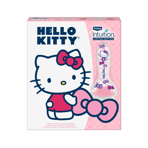 Hello Kitty 女士刮毛刀套装 4个替换刀片 粉色