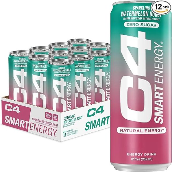 C4 Smart 西瓜口味无糖能量饮料12oz 12罐