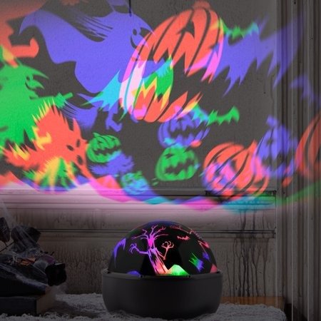 Multicolor LED Flying Ghosts and Witches Silhouette Halloween Lights