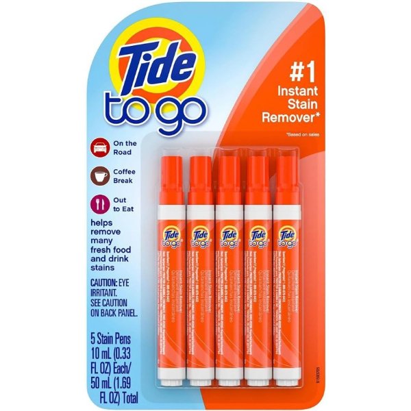 Tide To Go Instant Travel Stain Remover Pen, Rescue Clothes From  Blood, Wine and other Tough Stains, 5 Count 13.30