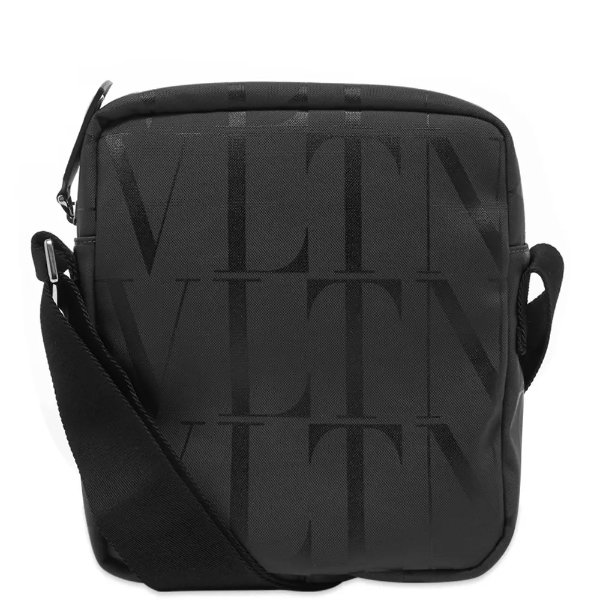 VLTN All Over Print Cross Body BagBlack & Grey