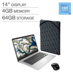 HP 14" Chromebook Bundle (Celeron® N4500, 4GB, 64GB)