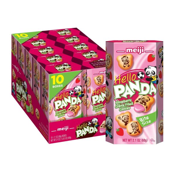 Hello Panda Cookies, Strawberry Crème Pack of 10