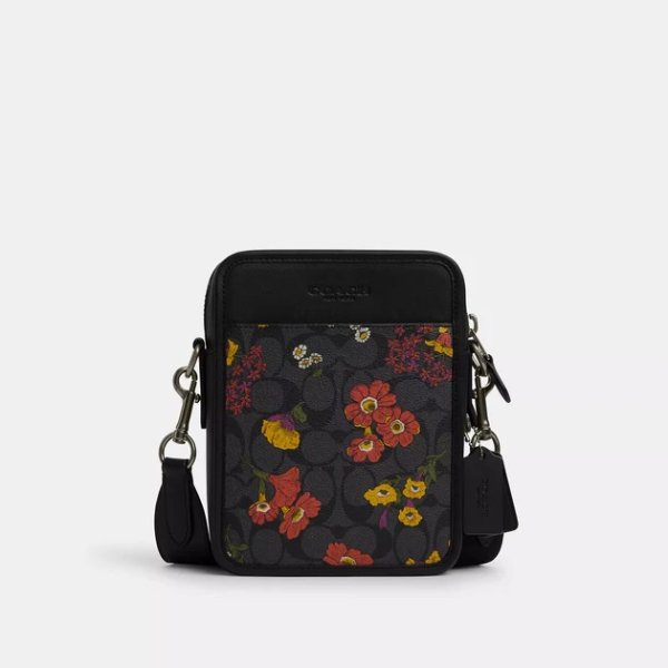sullivan crossbody in signature canvas with floral print