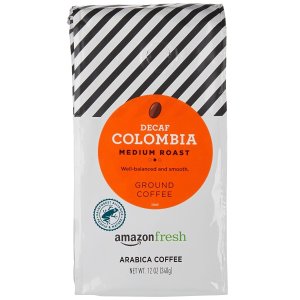 AmazonFresh Decaf Colombia Ground Coffee, Medium Roast, 12 Ounce