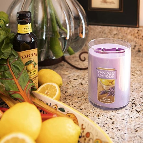 Lemon Lavender Scented, Classic 22oz Large Tumbler 2-Wick Candle, Over 75 Hours of Burn Time