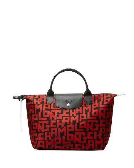 Le Pliage LGP Large Tote Bag, Black/Red