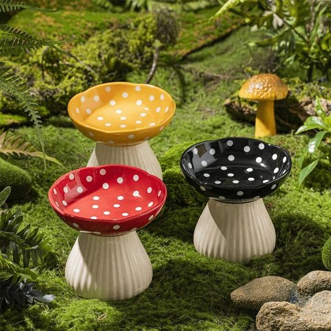 陶瓷蘑菇造型宠物碗