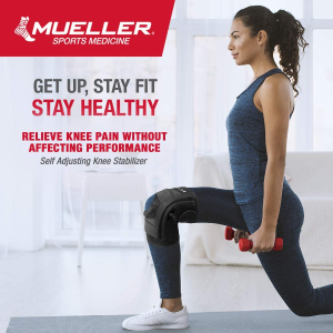 Mueller Self Adjusting Knee Stabilizer, Black, One Size Fits Most