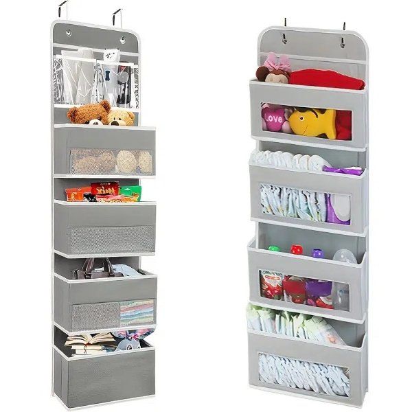 1pc 49 2 12 2in Door Hanging Organizer Storage Cabinet With 4 Large Pockets 2 Widened Metal Hooks For Storing Cosmetics Stationery Sundries Etc - Tools & Home Improvement - Temu