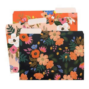 EVERYDAY ASSORTED FILE FOLDERS LIVELY FLORAL 3 DESIGNS, 2 OF EACH DESIGN