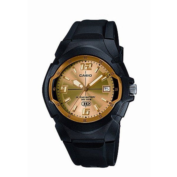 Men's 10-Year Battery Sport Watch, Black/Gold MW600F-9AV