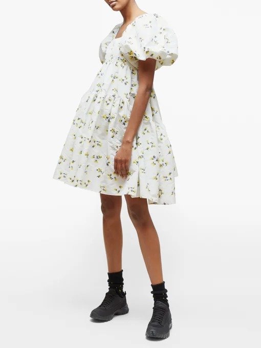 Cecilie Bahnsen Ronja tiered floral fil-coupe mini dress | Cecilie Bahnsen | MATCHESFASHION.COM US