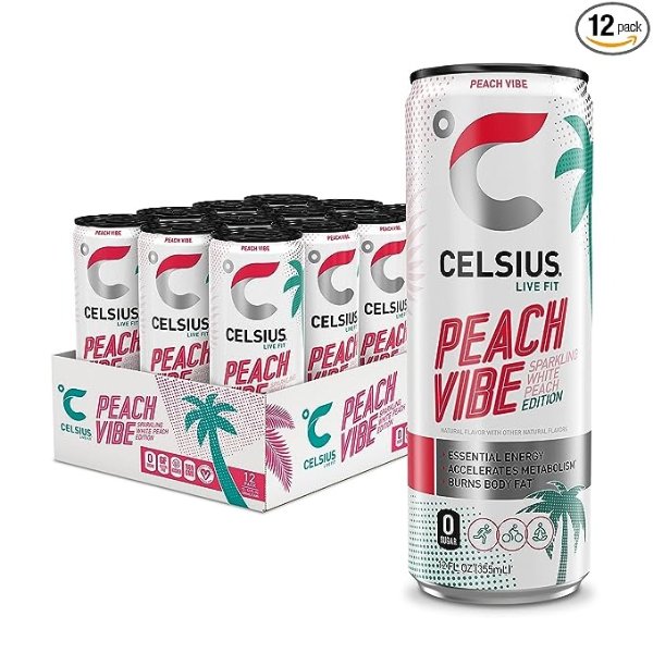 CELSIUS 无糖功能型气泡水 桃子口味 12罐装