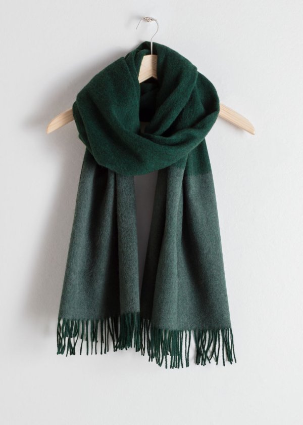 Oversized Two Toned Wool Scarf