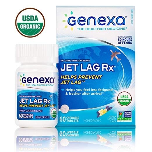 Genexa Jet Lag Rx | Certified Organic & Non-GMO, Melatonin-Free, Physician Formulated, Homeopathic | Jet Lag Prevention Formula | 60 Tablets