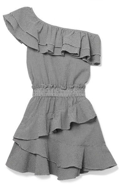 Lacey gingham cotton-blend seersucker mini dress
