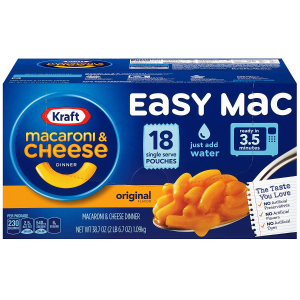 KRAFT Easy Mac Macaroni & Cheese, 18 Single Serving