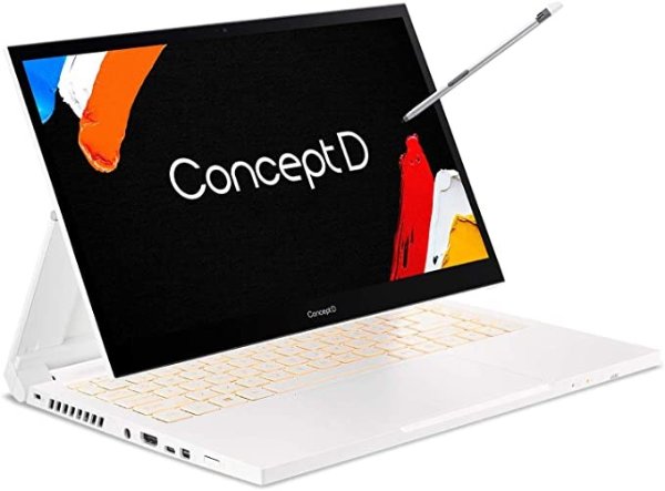 ConceptD 3 Ezel CC314-72G-72SX Convertible Creator Laptop, Intel i7-10750H, GeForce GTX 1650, 14" FHD IPS with Gorilla Glass, PANTONE Validated, 100% sRGB, 16GB DDR4, 512GB NVMe SSD, Wacom AES 1.0 Pen