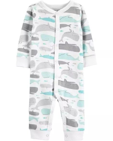 Whale Snap-Up Cotton Footless Sleep & Play