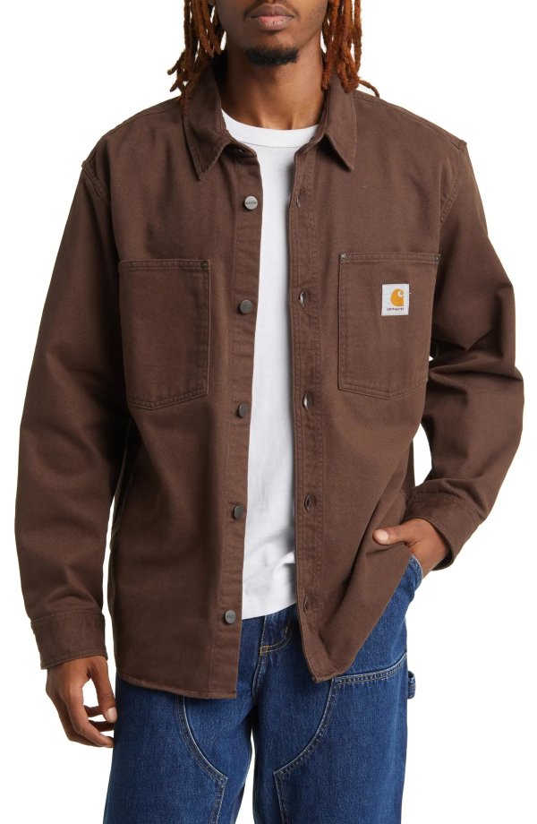 Derby Cotton Twill Button-Up Shirt Jacket