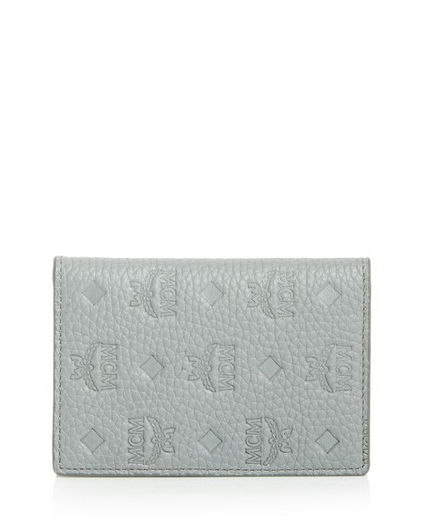 Max Embossed Leather Mini Card Case