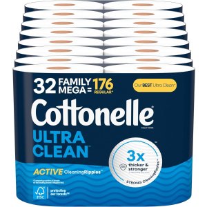 Cottonelle Ultra Clean Toilet Paper 32 Family Mega Rolls