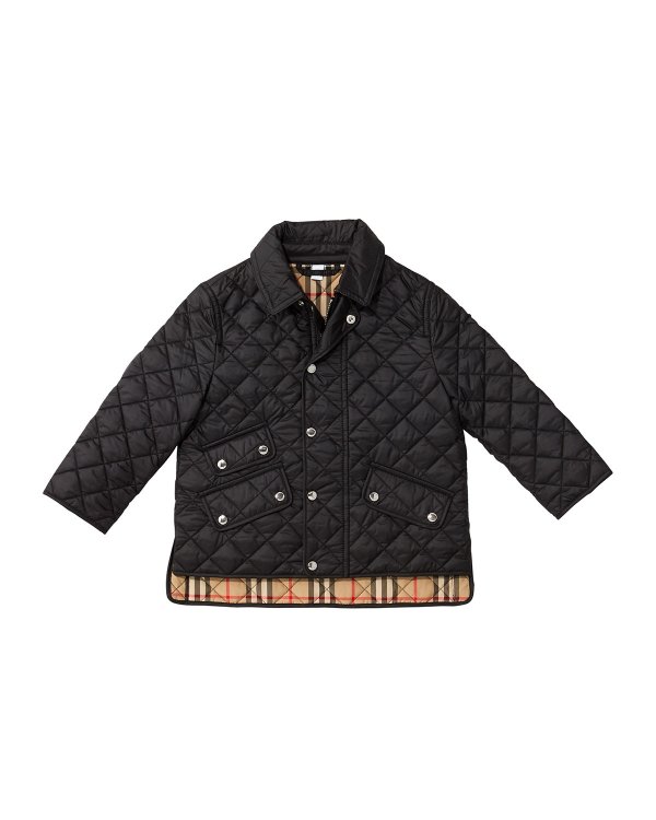 Brennan Quilted Snap Jacket, Size 3-14