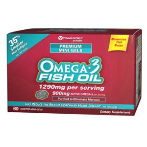 Omega-3 Fish Oil Premium Coated Mini Gels 900mg 60 Softgels