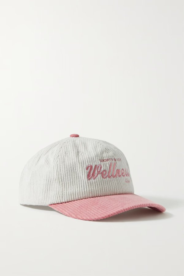 Wellness Club embroidered cotton-corduroy baseball cap