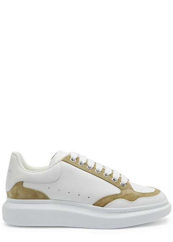 Oversized panelled leather sneakers