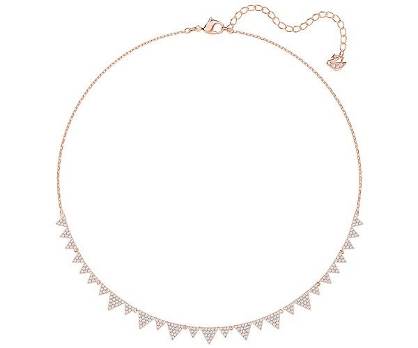 | Lima Necklace, White, Rose gold plating